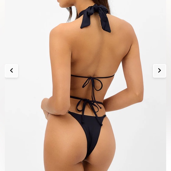 Frankie’s Bikinis - Bash Wrap Halter Bikini Top & Layla String Bikini Bottom - Picture 3 of 7